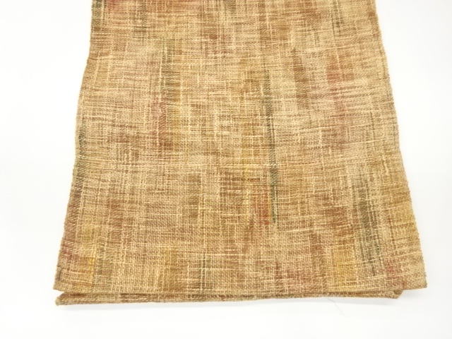  紗紬紙布抽象模様織出し名古屋帯